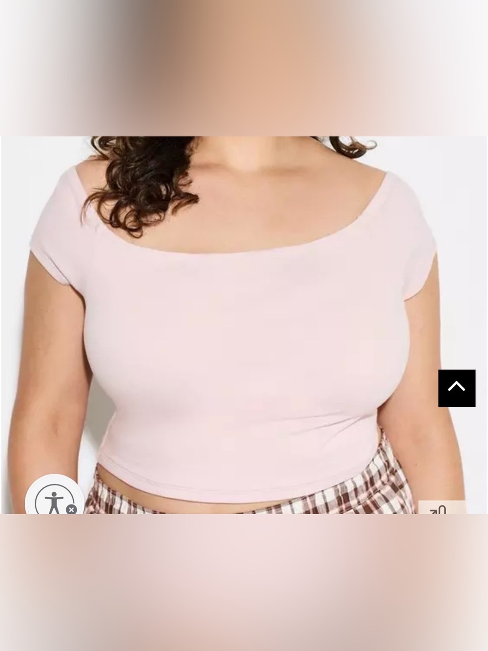 Ribbed Scoop Neck Crop Top in Light Pink